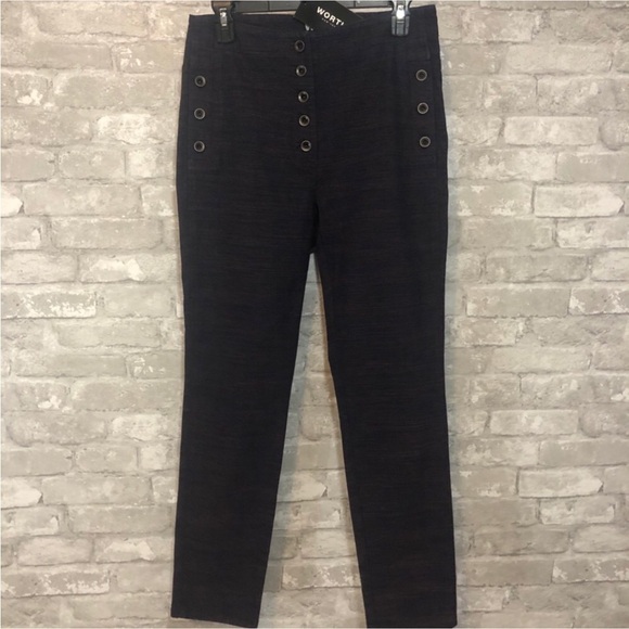 W by Worth High Waist Button Fly Ankle Pant - Picture 1 of 6